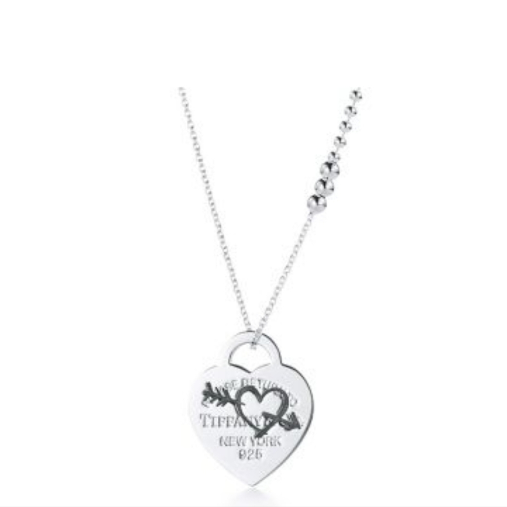 Etched Heart and Arrow Pendant
